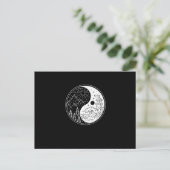 Natuur Waves Mountains Moon Sun Yin Yang Symbol Gi Briefkaart (Staand voorkant)