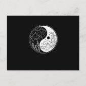 Natuur Waves Mountains Moon Sun Yin Yang Symbol Gi Briefkaart (Voorkant)