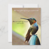 Natuur Wedding Hummingbird Save the Date Uitnodige (Achterkant)
