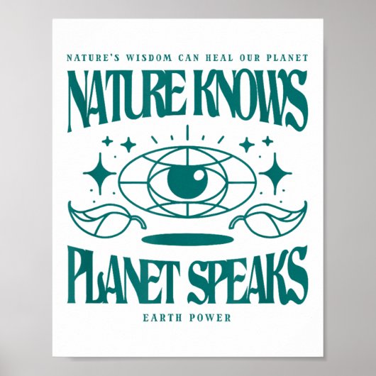 Natuur weet dat de aarde spreekt over milieubesche poster (Voorkant)