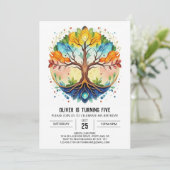 Natuur Whimsical Tree of Life Verjaardag Kaart (Staand voorkant)