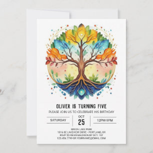 Natuur Whimsical Tree of Life Verjaardag Kaart