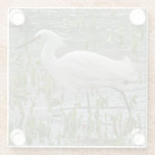 Natuur White Wading Bird Photo Large Egret Glazen Onderzetter (Achterkant)