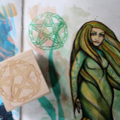 Natuur Wicca Rubberstempel