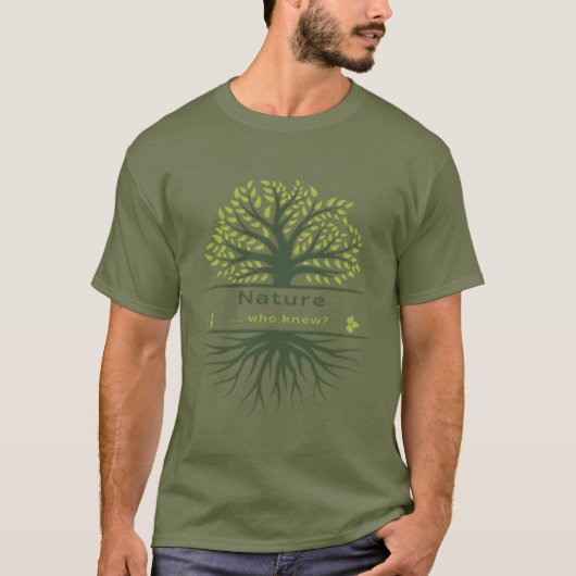 Natuur... Wie wist het? Boom en wortels T-shirt (Voorkant)
