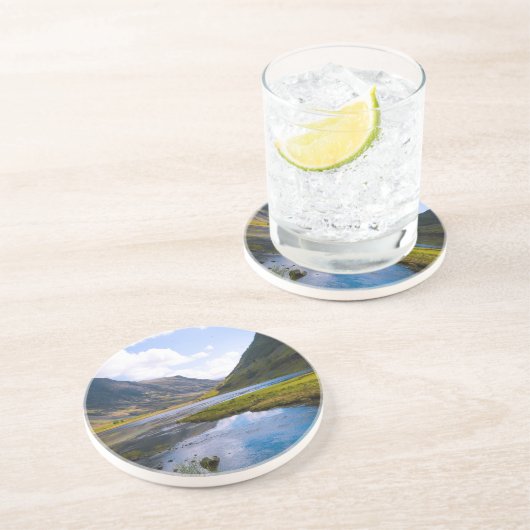 natuur wiew, berg zandsteen onderzetter (Zijkant)