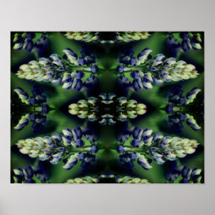 Natuur Wild Blue Lupine Flowers Abstract Poster