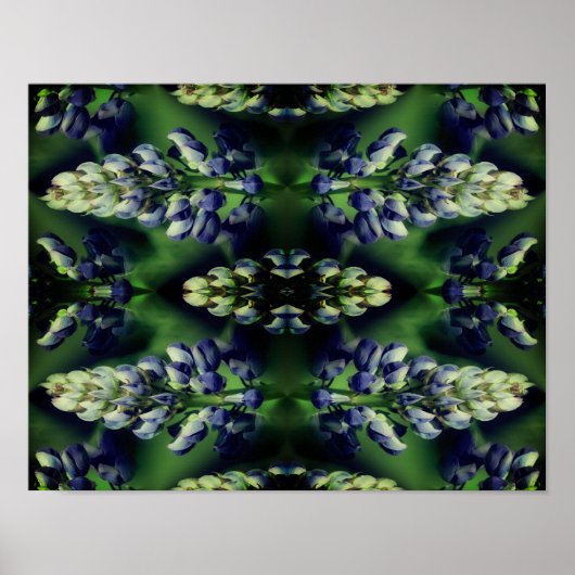 Natuur Wild Blue Lupine Flowers Abstract Poster (Voorkant)