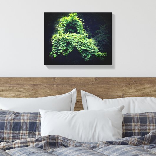 Natuur - Wilde Leafy-wijnstokken Canvas Afdruk (Insitu (Slaapkamer))