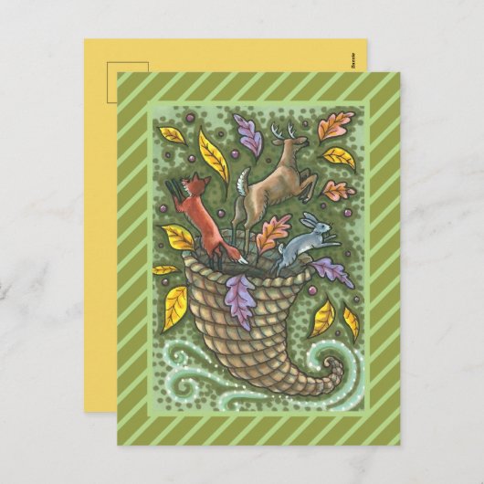 NATUUR WILDLIFE CORNUCOPIA FEESTDAGENKAART (Voorkant / Achterkant)