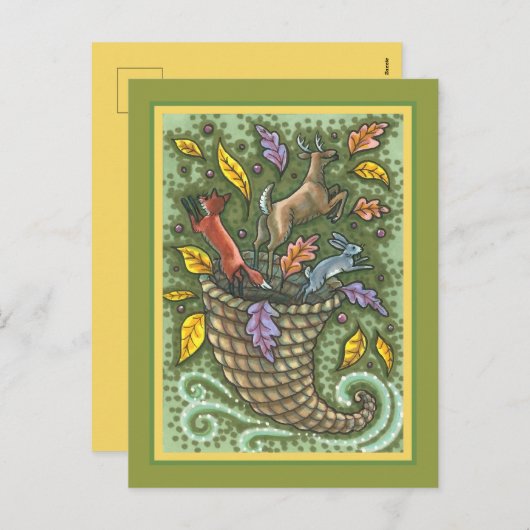 NATUUR WILDLIFE CORNUCOPIA FEESTDAGENKAART (Voorkant / Achterkant)