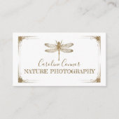 Natuur Wildlife Fotografie Golden Dragonfly Visitekaartje (Voorkant)