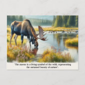 Natuur Wildlife Moose met Quote Briefkaart (Voorkant)