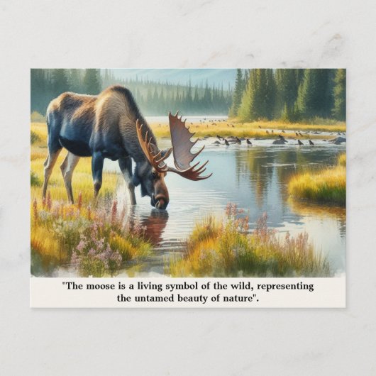 Natuur Wildlife Moose met Quote Briefkaart (Voorkant)