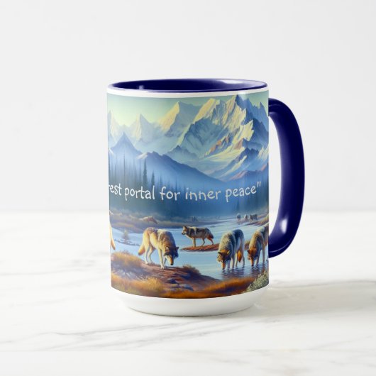 Natuur Wildlife Wolves Denali Park Koffie Mok (Voorkant rechts)