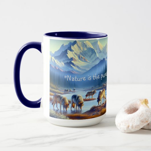 Natuur Wildlife Wolves Denali Park Koffie Mok (Met donut)
