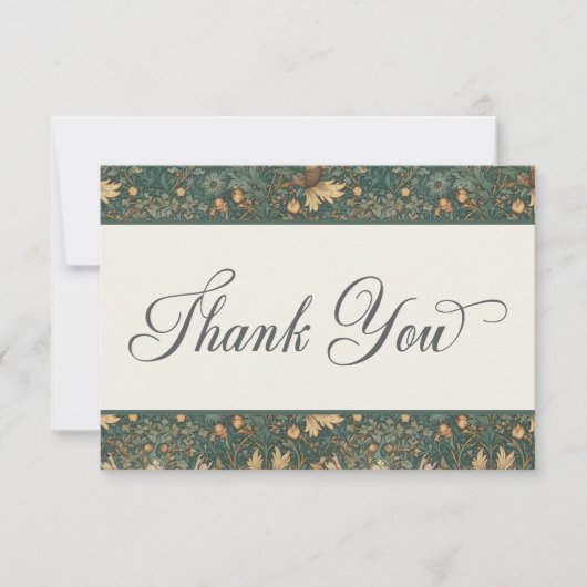 Natuur William Morris Elegant Wedding Bedankkaart (Voorkant)