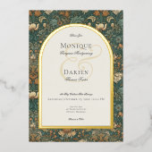 Natuur William Morris Elegant Wedding Folie Uitnodiging (Voorkant)