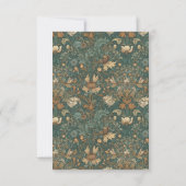  Natuur William Morris Elegant Wedding QR RSVP Kaartje (Achterkant)