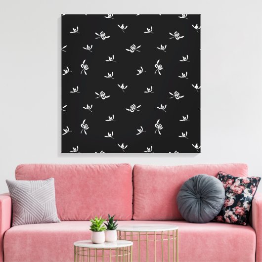 Natuur Wind Black White Floral Canvas Afdruk (Insitu (Woonkamer))