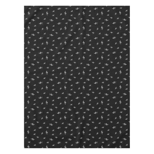  Natuur Wind Black White Floral Tafelkleed (Voorkant)
