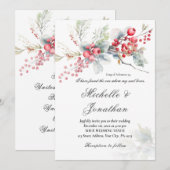 Natuur Winter Kerstmis Bloemen Christelijke bruilo Kaart (Voorkant / Achterkant)