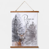 Natuur Winter Scene Peace on Earth Hangend Wandkleed (Voorkant)