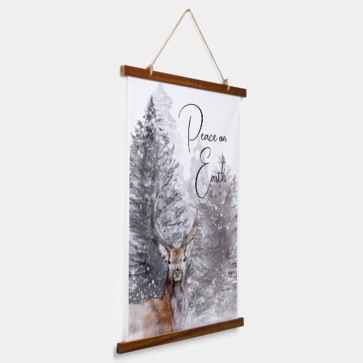 Natuur Winter Scene Peace on Earth Hangend Wandkleed (Gebogen)