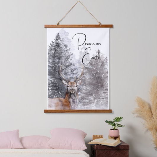 Natuur Winter Scene Peace on Earth Hangend Wandkleed (Slaapkamer)