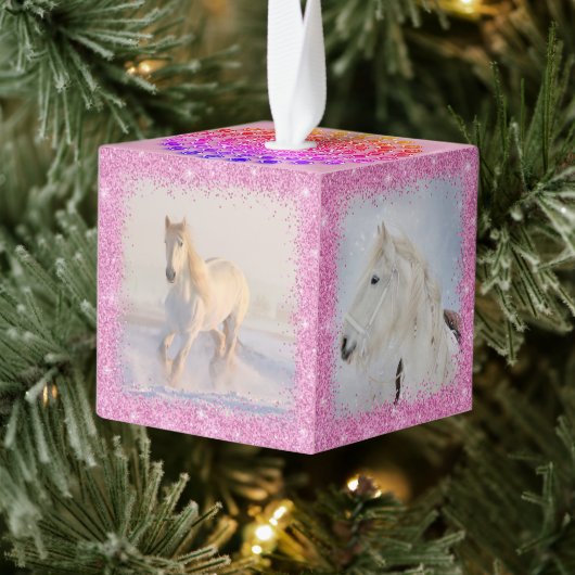 Natuur winter White Horse Pet 4 Foto Decoratie (Boom)