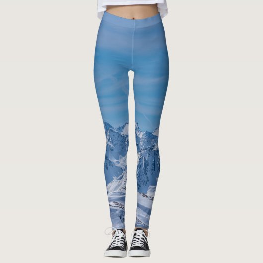 Natuur Winter Wonderland Art Print Leggings (Voorkant)