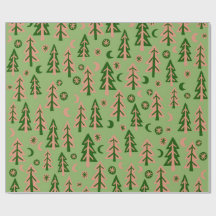 Natuur winterbos Pine Trees Moon Stars