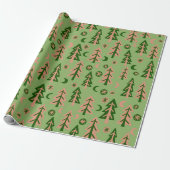 Natuur winterbos Pine Trees Moon Stars Cadeaupapier (Uitgerold)