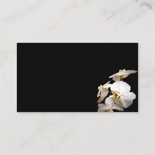 natuur witte orchideeën bloemfotografie visitekaartje (Achterkant)