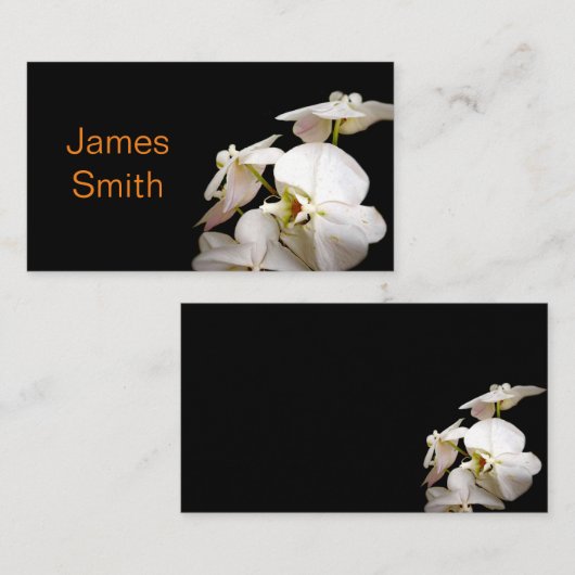 natuur witte orchideeën bloemfotografie visitekaartje (Voorkant / Achterkant)