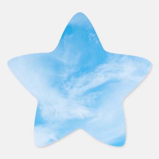 Natuur Witte Wolken Lege Sjabloon Blauwe Lucht Ster Sticker (Voorkant)