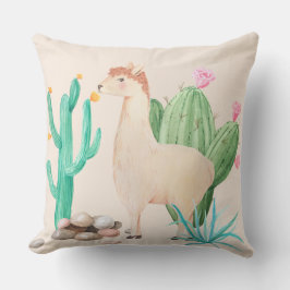 Natuur woestijn LIama Cactus Flowers Kussen