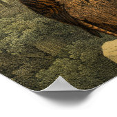  Natuur Wonderen Uilen in Vorst Art Deco Poster (Hoek)