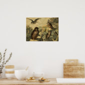  Natuur Wonderen Uilen in Vorst Art Deco Poster (Keuken)