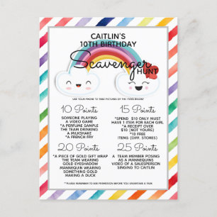 Natuur Woodland Scavenger Hunt Game Party Aankondigingskaart