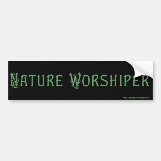 NATUUR WORSHIPER Bumpersticker (Voorkant)