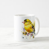 Natuur Yellow Bird Waterverf Koffiemok (Voorkant rechts)