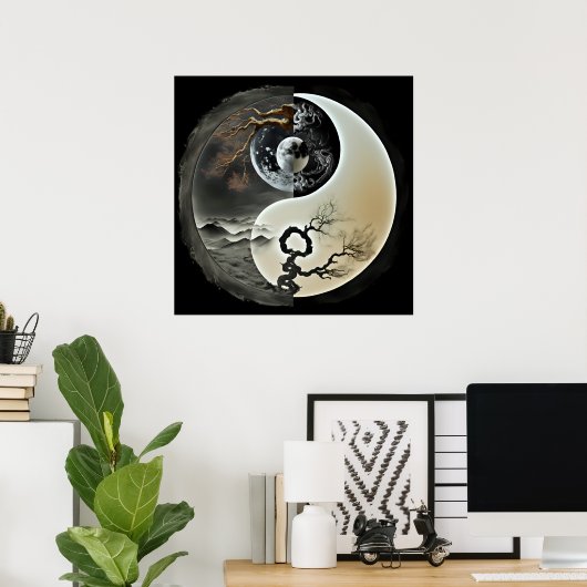 Natuur Yin en Yang Poster (Thuiskantoor)