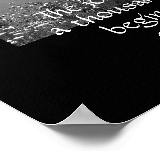 natuur Zen citeert de reis zwart-wit Poster (Hoek)