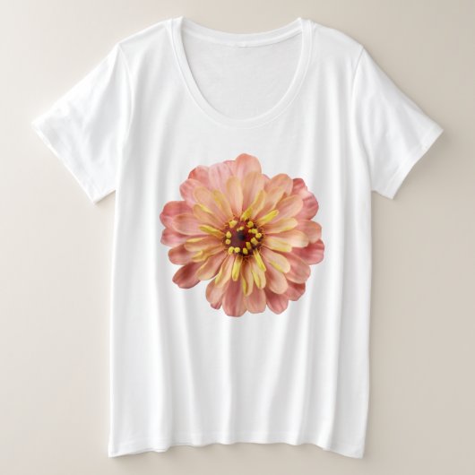 Natuur Zinnia Floral Flower Grote Maat T-shirt (Design voorkant)
