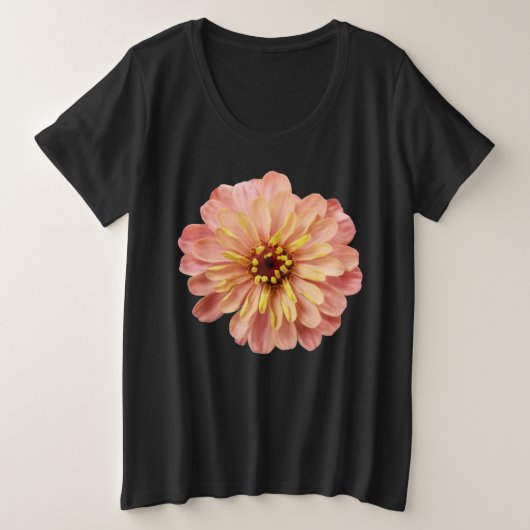 Natuur Zinnia Floral Flower Grote Maat T-shirt (Design voorkant)