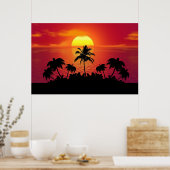 Natuur zonnepalmbomen poster (Keuken)
