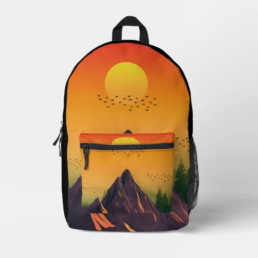  NATUUR ZONSONDERGANG BEDRUKTE RUGZAK (Voorkant)