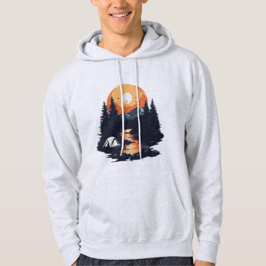 Natuur Zonsondergang Mountain Hoodie (Voorkant)