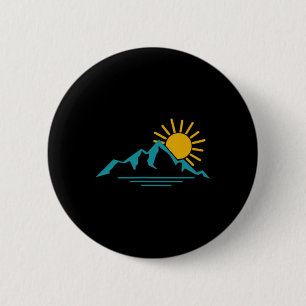 Natuur Zonsopgang Bergen Wandelen Kamperen Camper Ronde Button 5,7 Cm